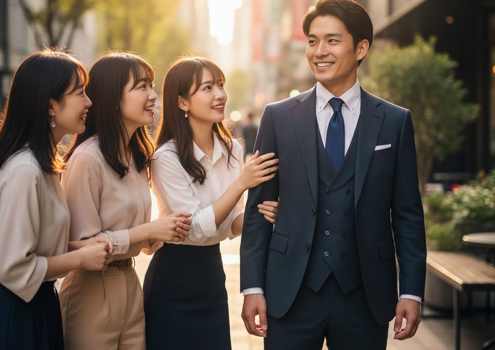 女性達から憧れられている男性の実写風画像