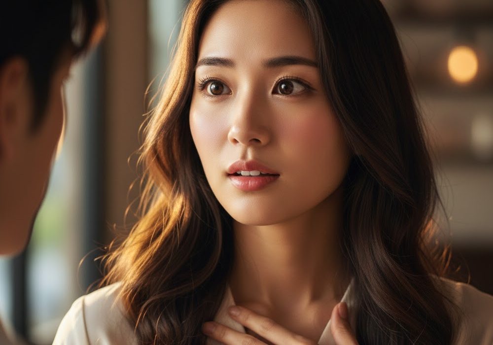 男性にドキドキしている様子の女性の実写風画像